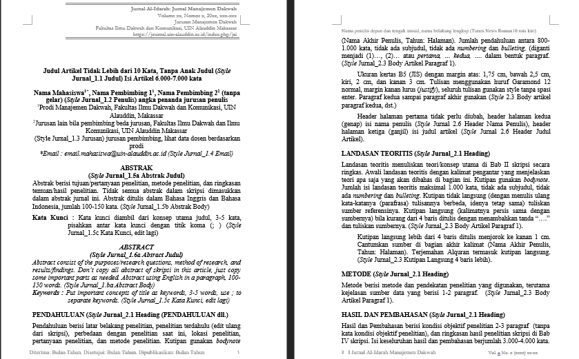 Template Jurnal Al-Idarah