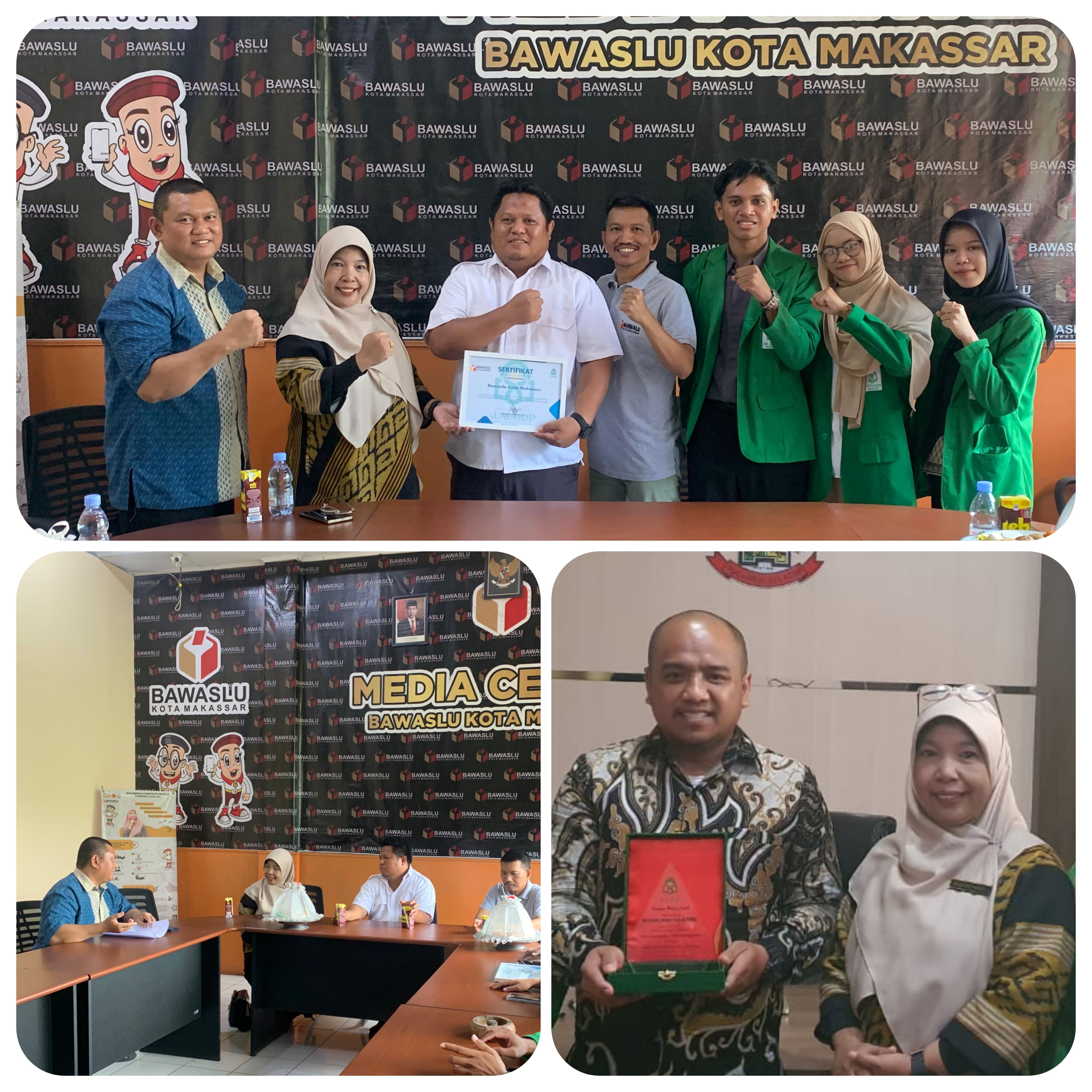Wakil Dekan II bersama Mahasiswa FDK di Bawaslu Mks
